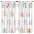 thumbnail image 5 of Boho Rainbow Curtains 42Wx63H Inch Rod Pocket Kids Curtains Cute Cartoon Pastel Curtains for Baby Girls Colorful Polka Dots Nursery Living Room Bedroom Window Drapes Treatment Fabric 2 Panels, 5 of 5