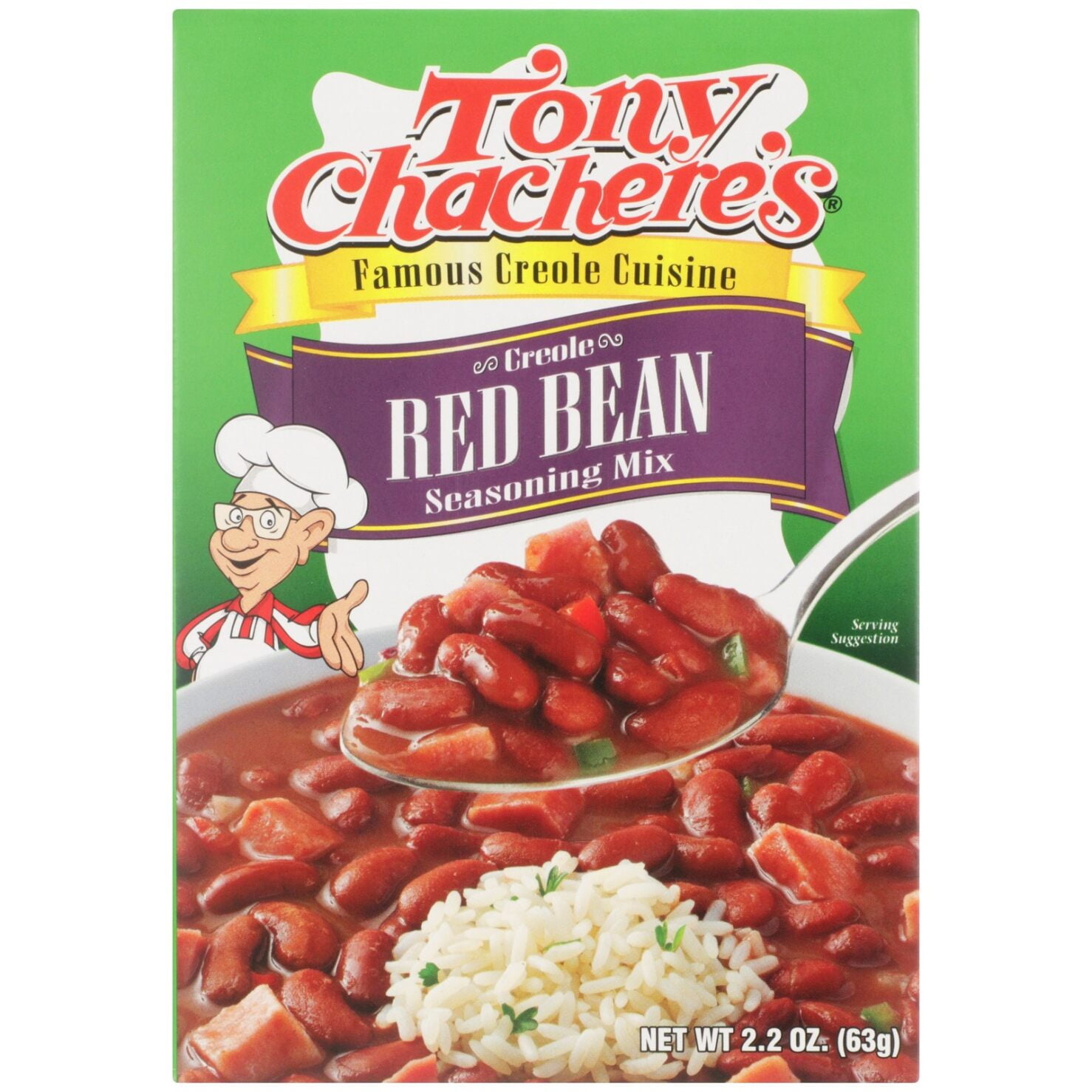 (4 pack) Tony Chachere’s, Red Beans, Seasoning Mix, Cajun, 2.2 oz