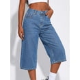 thumbnail image 3 of EMMIOL Women's High Waisted Baggy Denim Bermuda Shorts - Y2K Wide Leg Casual Trendy Streetwear Summer Shorts, 3 of 6