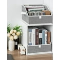 thumbnail image 4 of MHSIOAP-Closet Storage Bins, Trapezoid Organizer Box for Shelves, Fabric Clothes Bin, Foldable Organizing Baskets with Handles, Small, 3-Pack, Gray, 4 of 4