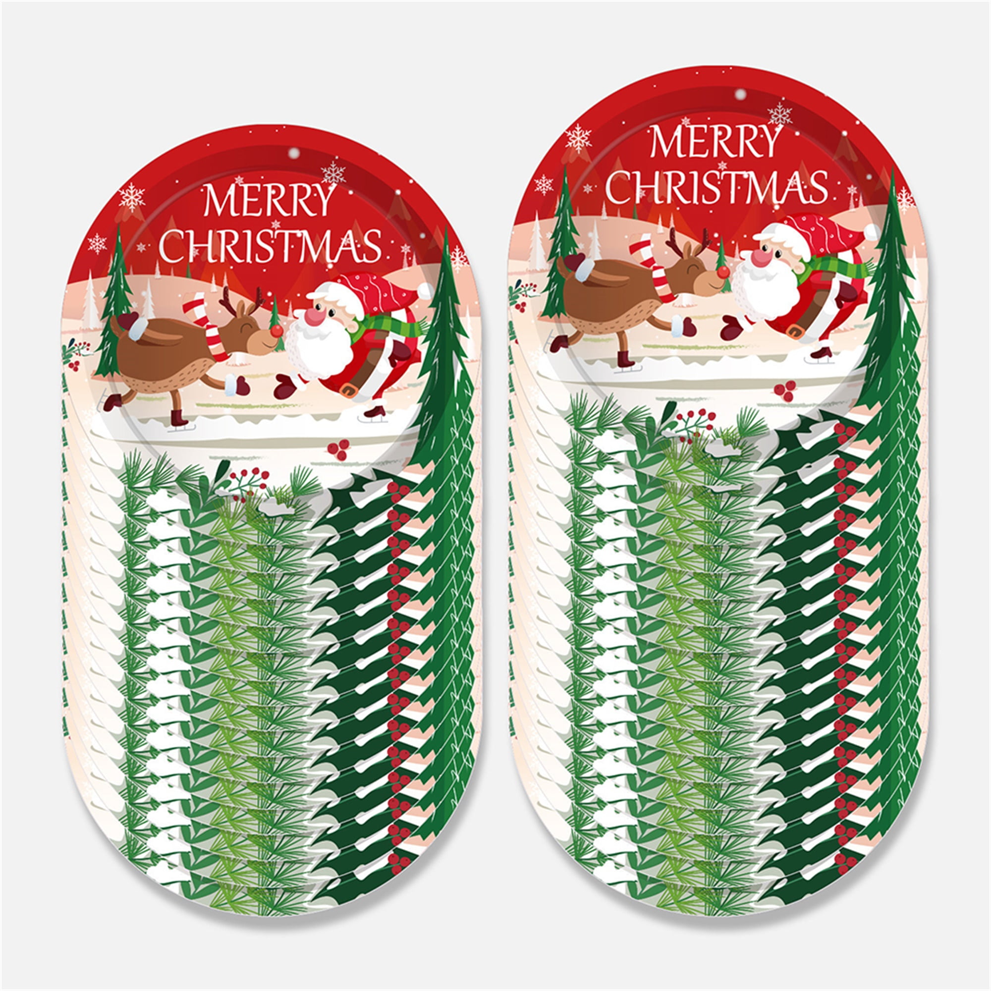 Kepooman Christmas Tree Santa Claus Paper Plates, Party Supplies, Party Decorations, Birthday Disposable Tableware Set Include Plate, 8 Guests for Plates, Napkins, Cups 68PCS Kepooman Christmas Tree Santa Claus Paper Plates, Party Supplies, Party Decorations, Birthday Disposable Tableware Set Include Plate, 8 Guests for Plates, Napkins, Cups 68PCS