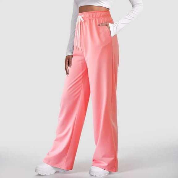 Women’s Lined Sweatpants Wide Straight Leg Pants Bottom Sweatpants Joggers Pants Workout High Waisted Yoga Pants With Pockets Womens Pant Suits Casual Womens Casual Leggings Pants Business Casual