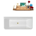 thumbnail image 6 of 67" Streamline G-22-139-GLD Soaking Glossy White Freestanding Tub and Tray With Internal Drain in Polished Gold, 6 of 9
