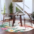thumbnail image 3 of Pink Flamingo Round Area Rug 7Ft Washable Circle Rugs for Dorm Laundry Room, Watercolor Summer Botanical Floral Non-Slip Carpet Floor Mats Indoor Outdoor Carpet Runner Aesthetic Home Decor, 3 of 8