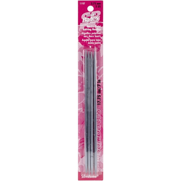 Susan Bates Silvalume Double Point Knitting Needles 7" 4/Pkg-Size 5/3.75mm