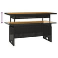 thumbnail image 3 of vidaXL Garden Table Black 100x50x43/63 cm Solid Wood Acacia&Poly Rattan, 3 of 4