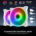 thumbnail image 3 of Kit 3 Ventiladores Gamer XTREME PC GAMING Air Force 120 mm ARGB 1500RPM Hub 12 Control Blanco CFXTAQ120WT, 3 of 6