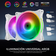 thumbnail image 3 of Kit 3 Ventiladores Gamer XTREME PC GAMING Air Force 120 mm ARGB 1500RPM Hub 12 Control Blanco CFXTAQ120WT, 3 of 6