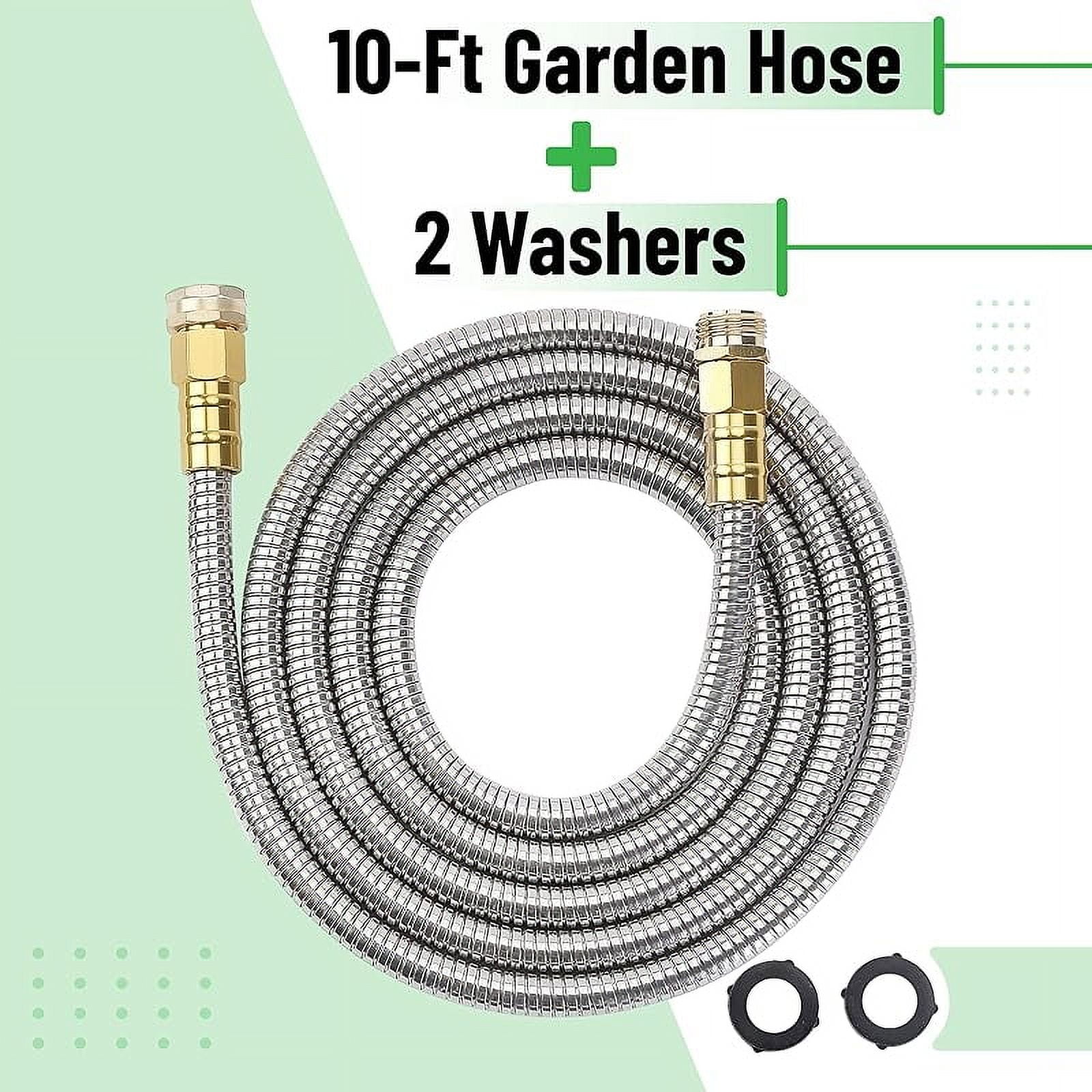 10 Feet Stainless Steel No Kink Metal Garden Hose
