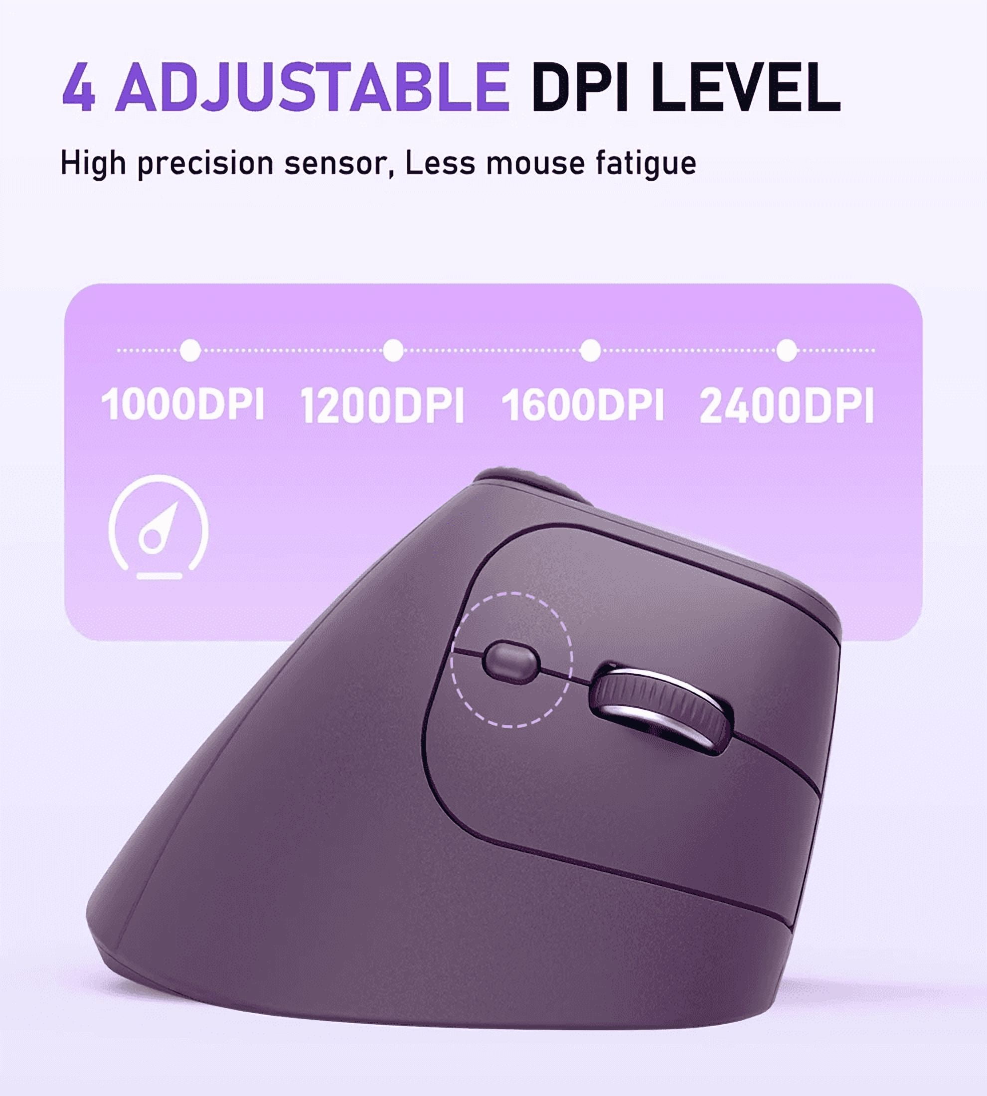 Jomaa Bluetooth Wireless Vertical Mouse With Function Adjustment Knob Slient Click Rechargeable Ergonomic Mice for Win/IOS/Android
