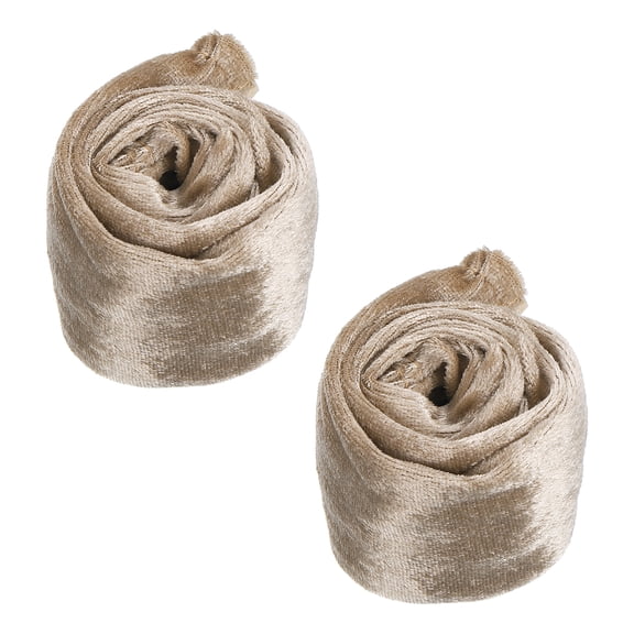 Uxcell 2ft Chandelier Chain Cord Cover, 2 Pcs Velvet Cloth Fabric Chain Sleeve Decorative Cord Covers for Chandelier Wires Swing Cable, Zipper Style, Beige