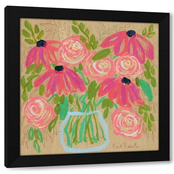 Kait Roberts 12x12 Black Modern Wood Framed Wall Art Titled - From Me to You