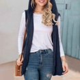 thumbnail image 5 of Diufon Long Vest for Women Sleeveless Fleece Hoodie Open Front Cardigan Solid Color Cozy Warm Jackets, 5 of 9