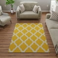 thumbnail image 6 of Ottomanson Trellis Area Rug 5' x 6'6" - Non Slip Low Pile Carpet, Yellow, 6 of 8