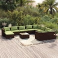 thumbnail image 1 of vidaXL 11 Piece Garden Lounge Set with Cushions Poly Rattan Brown, 1 of 5