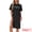 Black, variant on DARING DIVA Women's Rolled Cuffs Side Slit Soft Sleepwear S Black