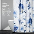 thumbnail image 2 of Dark Blue Flowers Shower Curtain, Nature Wildflowers Shower Curtain, Washable Fabric Polyester Shower Curtain Set for Bathroom Decor with 12 Hooks, 72" x 72", 2 of 6
