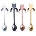 thumbnail image 2 of tredstone Cute Cat Design Smile Cat Coffee Spoon Stainless Steel Spoon Long Handle Teaspoon Ice Cream Spoon, 2 of 9