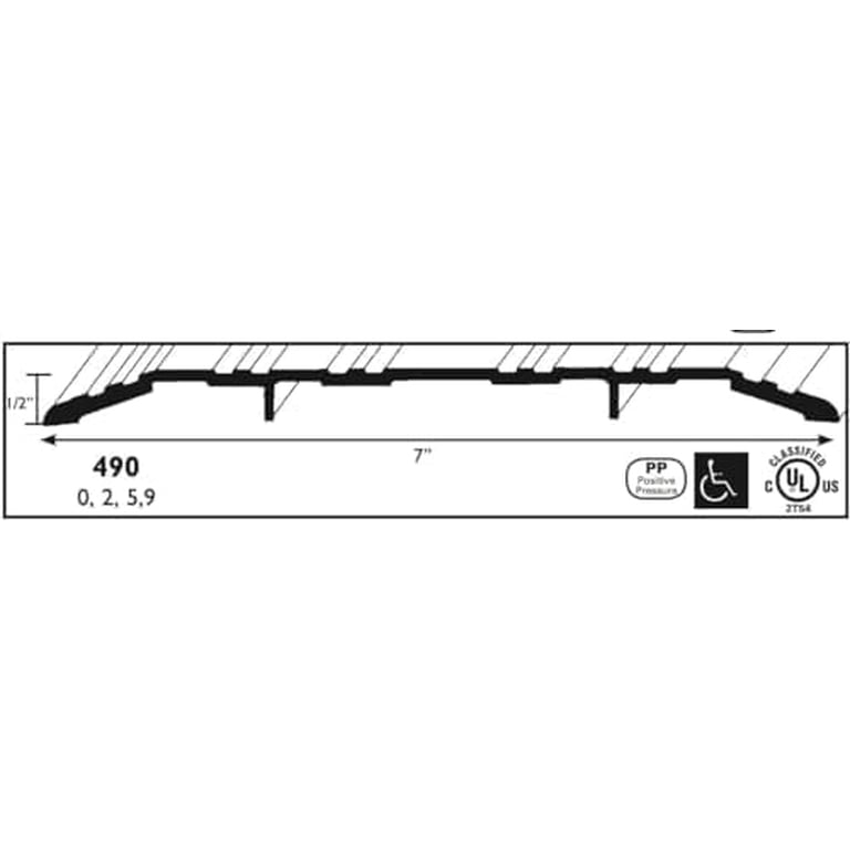 7 Inch Aluminum Threshold - 48" Long, Black, Heavy Duty For Doorways, ADA & Fire Rated