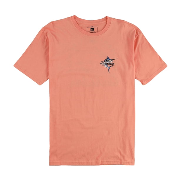 Quiksilver Mens Aquatic Logo Graphic T-Shirt, orange, S