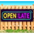 thumbnail image 1 of Neon Open Late 13 oz Vinyl Banner With Metal Grommets, 1 of 4