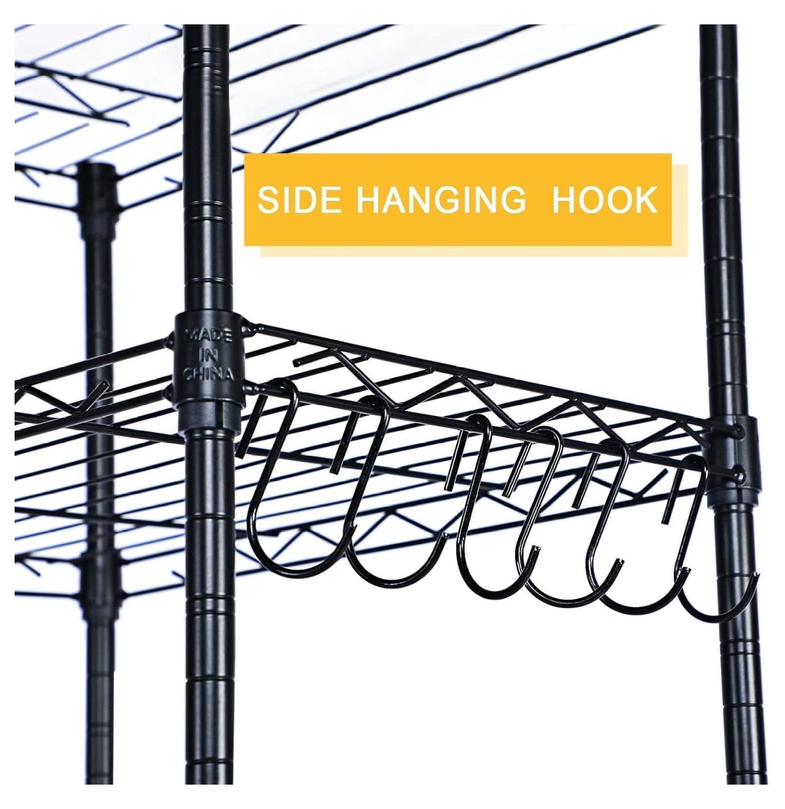 Wire Shelving Units 6 Tier, 30'' Wide - Adjustable Heavy Duty Metal Shelves on Wheels, Black