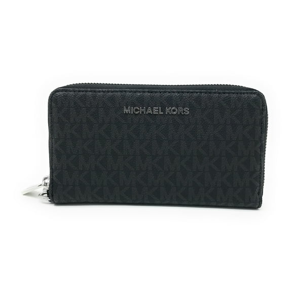 Michael Kors Jet Set Item Large Flat Multifunction Phone Wristlet Case, Black