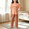 thumbnail image 2 of Bovxnpu Unisex Girls Summer Outfits Casual Loungewear Set Graphic Short Sleeve Crewneck Kids Soft Loungewear Pants Set, 2 of 6