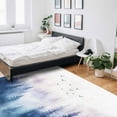 thumbnail image 5 of Area Rugs Indoor Non-Slip Rectangle Rug 5x7 Ft Watercolor Style Forest Silhouette Tree Bird Rug Rubber Backing Floor Mats Non Shedding Home Decor Carpet for Entryway Living Room, 5 of 8