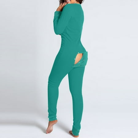 

Cntydi Pajamas for Women Gifts Women s Button-down Functional Buttoned Flap Adults Jumpsuit