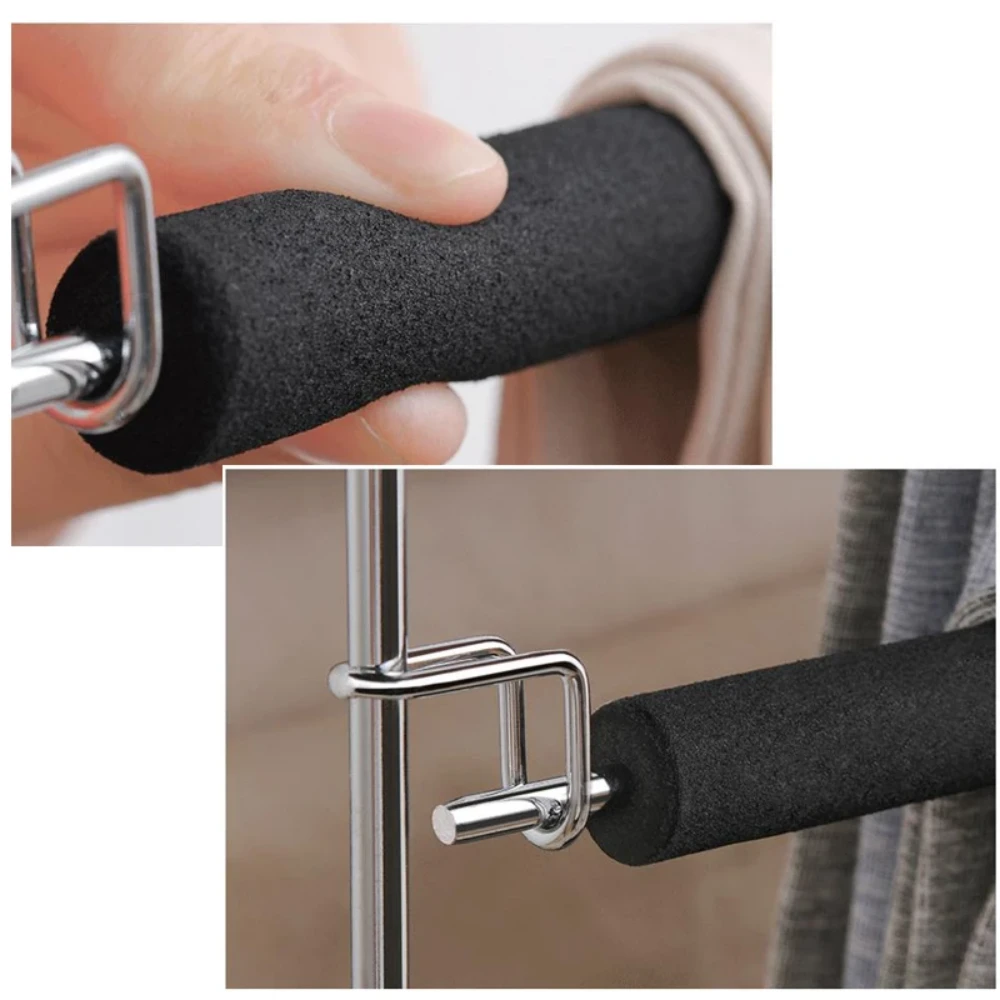 Metal Pants Hangers 4Pcs, Trousers Hangers, Space Saver Pants Rack, Clothes Hanger for Pants, Non-Slip Space Saving Multi-layer Swing Arm Pant Hanger, Stainless Steel,Non-Slip, Foam, by tutuviw