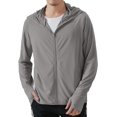 thumbnail image 1 of Locachy Veste à Capuche Légère pour Hommes UPF 50+ Protection Solaire Extérieure à Fermeture Éclair Complète Manches Longues pour la Pêche Randonnée Performance, 1 of 8