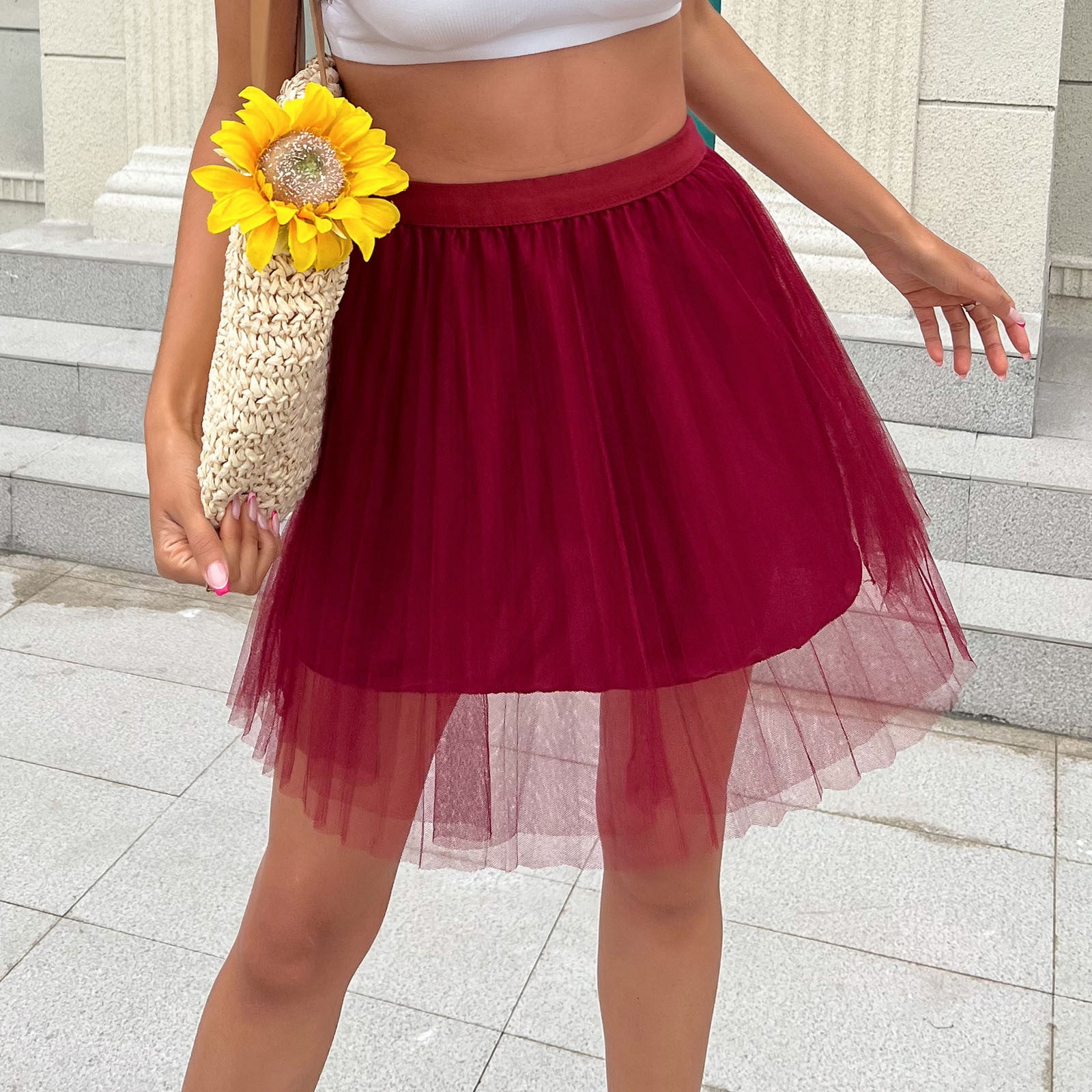 Tulle Skirts For Women Short Adult Tutu Layered Short Prom Party Mini
