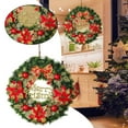 thumbnail image 2 of 16.5 Inch Artificial Christmas Wreath with Bow - Pine Garland Wreath with Red Berries for Front Door Window Holiday Decorations, 2 of 7