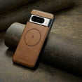 thumbnail image 5 of Compatible with Google Pixel 8 Pro Magnetic Case, Classic Premium PU Leather TPU Hybrid MagSafe Ultra Slim Protective Skin Friendly Shockproof Case Cover for Google Pixel 8 Pro, Brown, 5 of 7