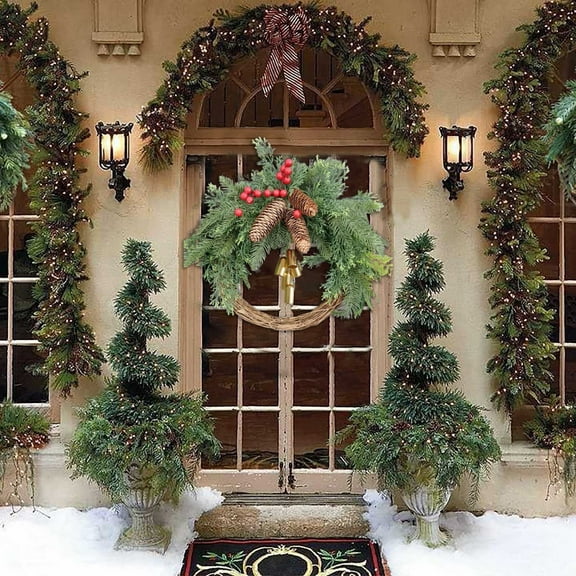 putnchl Christmas Wreath Boho Wreath Christmas Day Wreath Home Decoration Door Wall Decoration