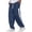 Navy, variant on GUZOM Mens Waffle Knit Pants Navy Blue Baggy Fit Casual Lounge with Drawstring Waist Relaxed Cuffed Ankle Streetwear,Size S