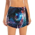 thumbnail image 4 of Lsque Modern Colorful Eyes Printed Women's Running Shorts with Liner Pockets,Elastic Quick Dry Workout Athletic Gym Yoga Shorts,Womens High Waist Shorts-, 4 of 9