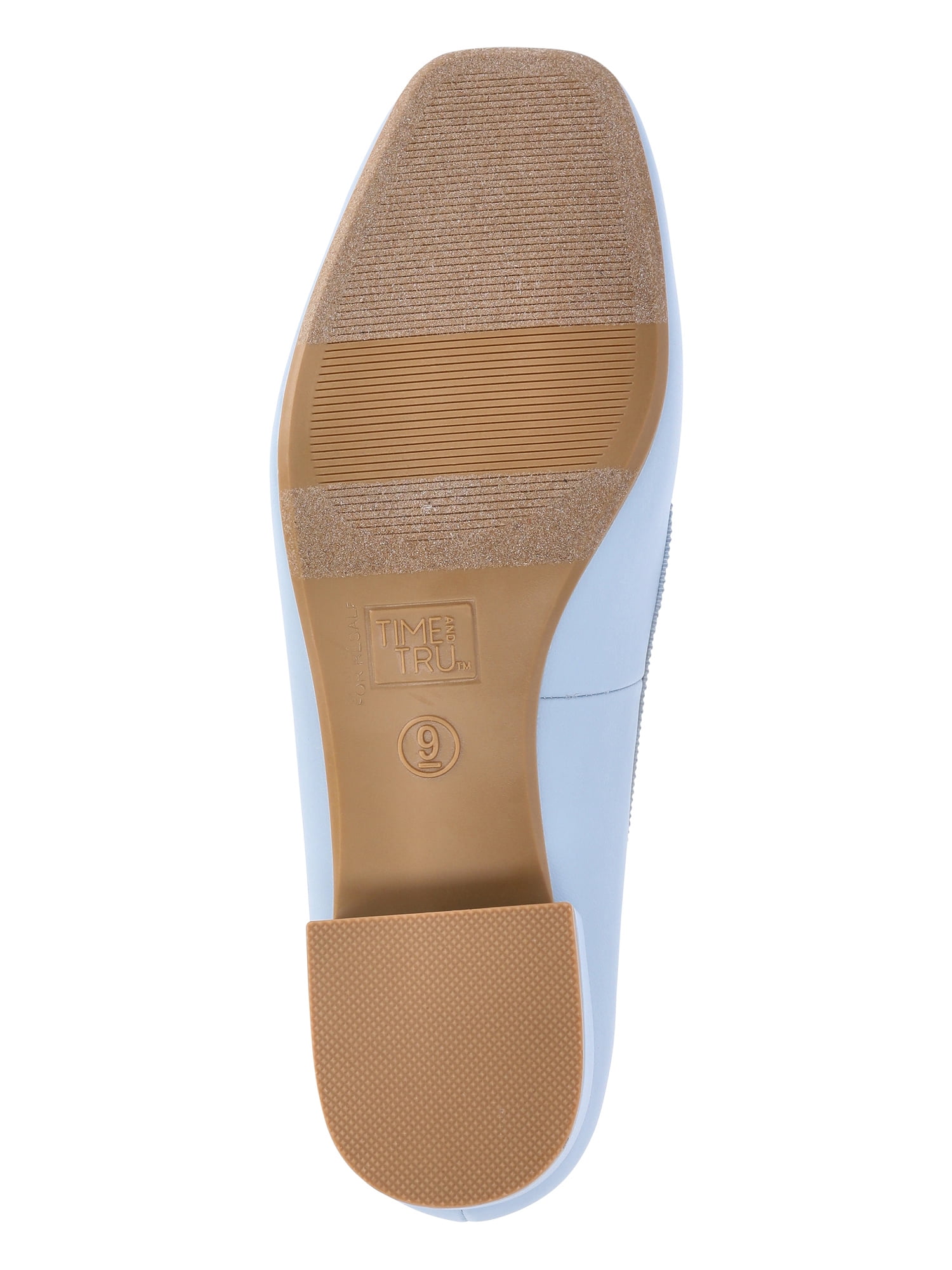 Time and Tru Women's String Bow Block Heel Ballet Shoes, Wide Width Available