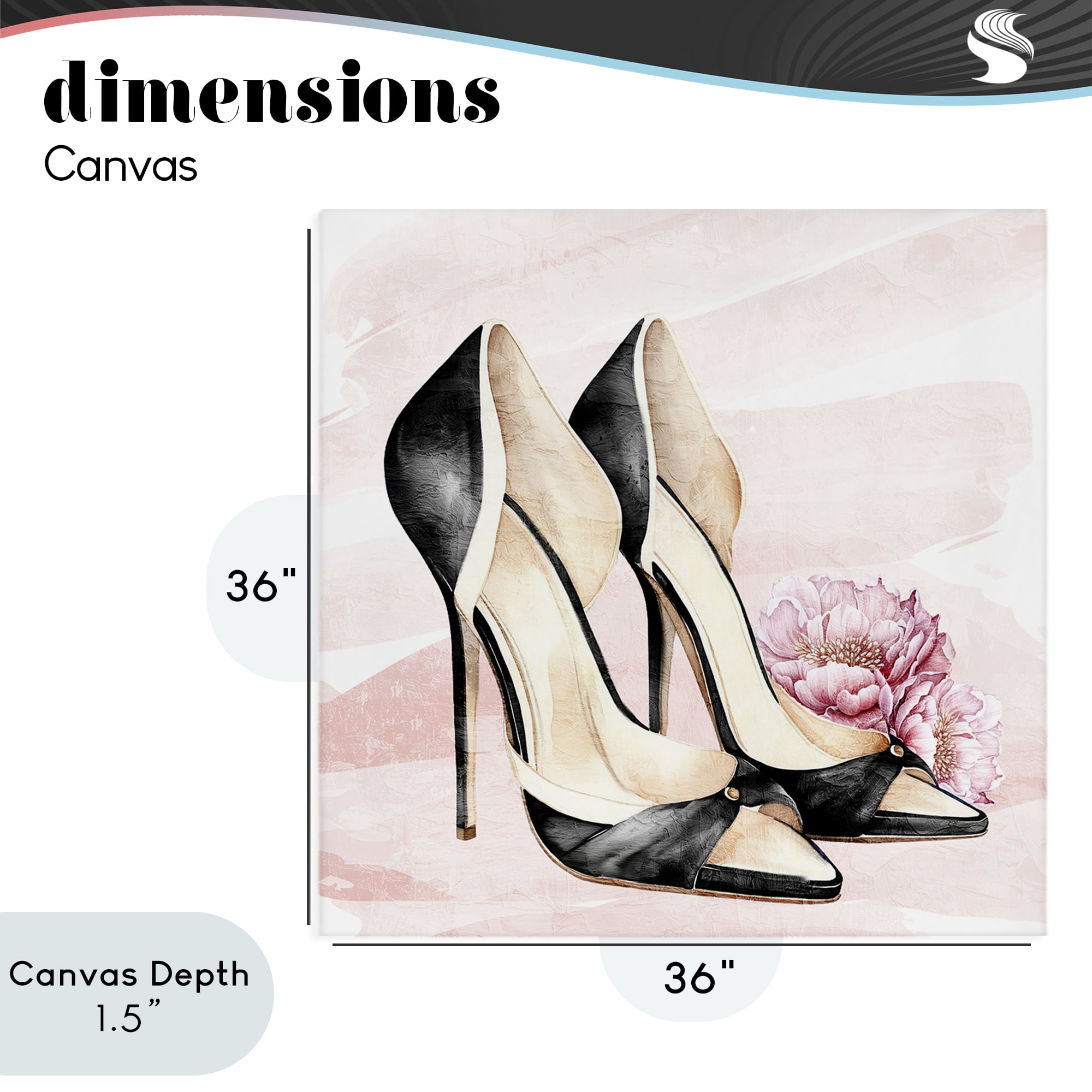 Stupell Industries Blush Glam Time Shoes Canvas Wall Art, design by Kim Allen