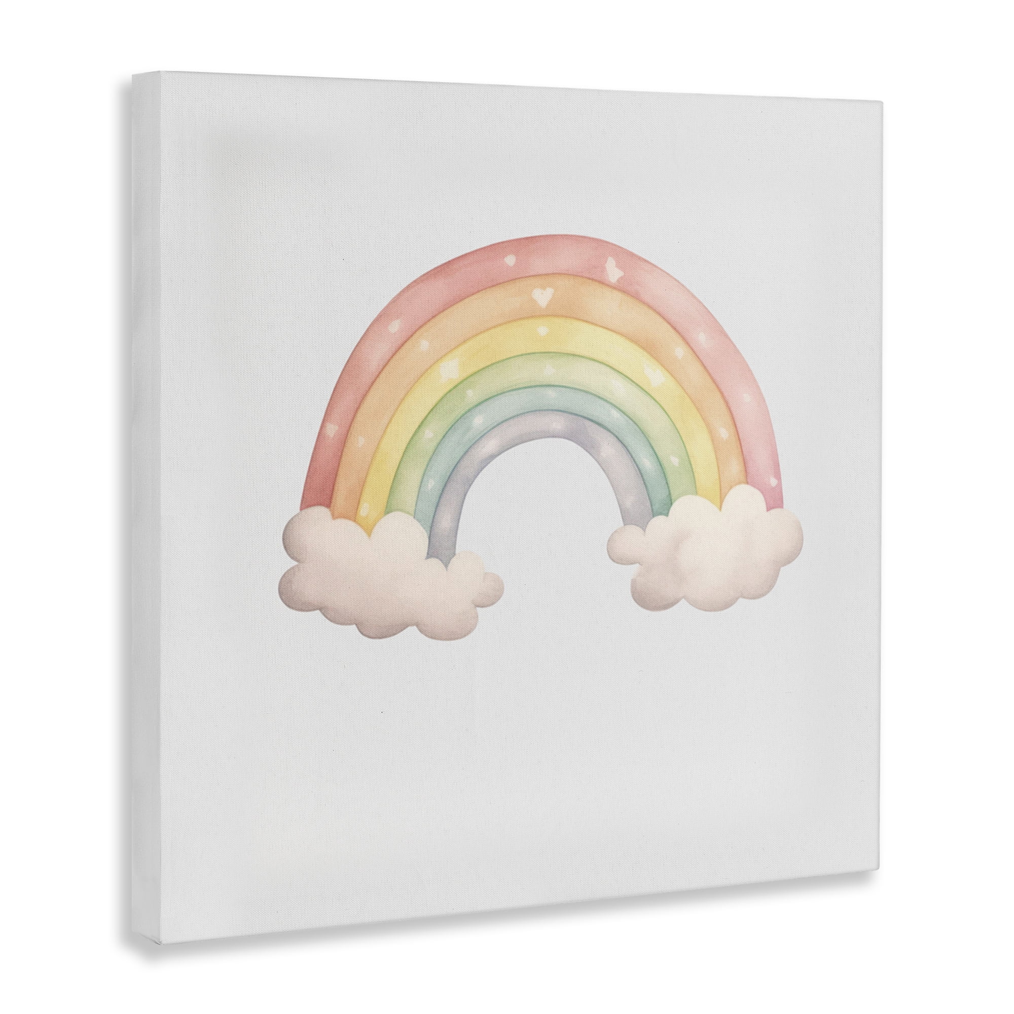 Stupell Industries Dreamy Pastel Rainbow with Clouds Canvas Wall Art, design by Karen Smith