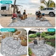 thumbnail image 4 of Findosom 9'x12' Boho Mandala Outdoor Rug Patio Rug Large Reversible Plastic Straw Rug RV Outdoor Mat Waterproof Foldable Portable Camping Mat for RV,Patio,Backyard,Deck,Picnic,Beach Gray, 4 of 13