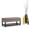 thumbnail image 3 of Simpli Home Saxon 43 inch Wide Transitional Rectangle Storage Ottoman Bench in Fawn Brown Linen Look Fabric, 3 of 3