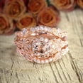 thumbnail image 2 of 2 carat Morganite and Diamond Trio Ring Set in 10k Rose Gold, 1 Engagement Ring and 2 Wedding Bands, 2 of 2