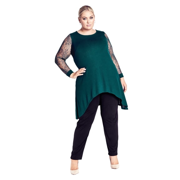 Avenue Women's Plus Size Lacey Sleeve Tunic