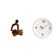 thumbnail image 1 of Reloj de pared moderno con figura de pensador abstracto, números discretos, adorno decorativo para oficina, bar, boda, estudio o hogar., 1 of 8