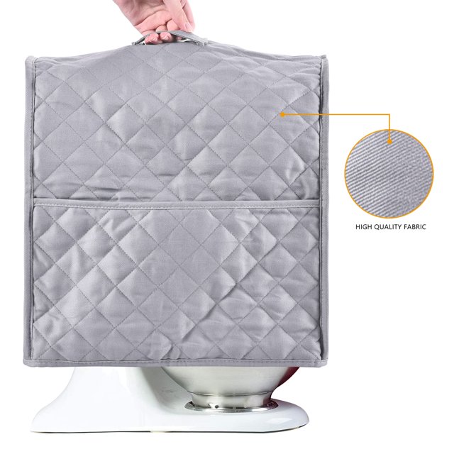 Stand Mixer Cover compatible with Kitchenaid Mixer, Fits All Tilt Head & Bowl Lift Models,Pure Cottot,Fine, Soft, Not Easy to Fade, Not Easy To Pilling (Grey, Fits for 6-8 Quart)