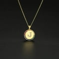 thumbnail image 2 of Yellow Gold Plated Initial Disc A - Z Rainbow Cubic Zirconia Letter Pendant Mens Womens Necklace, Giorgio Bergamo Gold, J, 2 of 6