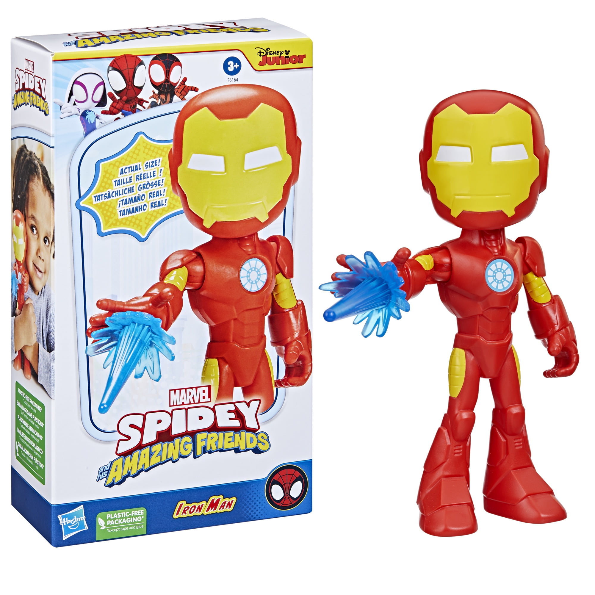 Marvel Spidey Spidey et ses Amis Extraordinaires, figurine de super-héros format géant Iron Man pour enfants, dès 3 ans