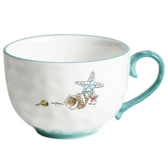 Qeeadeea Soup Cups With Handles, Ceramic Bouillon Cups, Microwave Soup Bowl, Soup Mug, Breakfast Bowl-D-15x11.8x8cm, 500ml